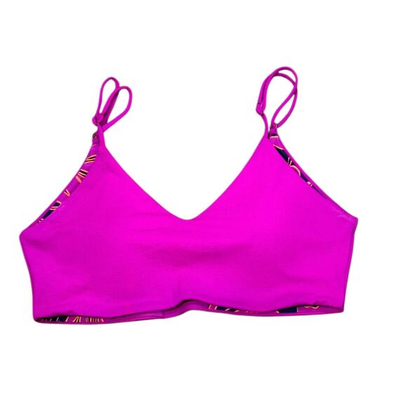 NWOT! Maaji Hibiscus Pink Reversible Bralette Bikini Top  L - Picture 9 of 10